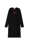 Diesel Abito Tubino In Cotone Stretch A Costine In Black