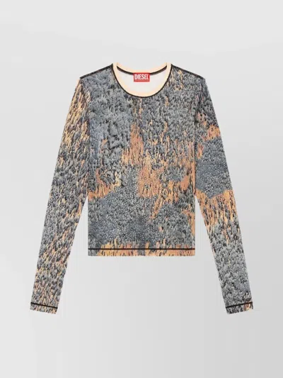 Diesel 't-cutie-ls' Rhinestone Top In 052 - Dark/grey