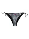 Diesel Abstract-print Bikini Bottoms In Grey