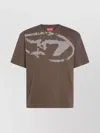 Diesel Abstract Print Crew Neck T-shirt In Brown