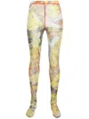 Diesel Abstract-print Footed Leggings In 黄色