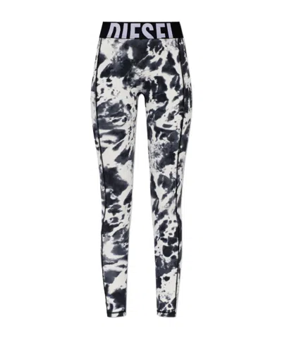 Diesel Abstract-pattern Leggings In Multi
