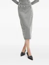 Diesel Acid-wash Midi Straight Skirt In Gray