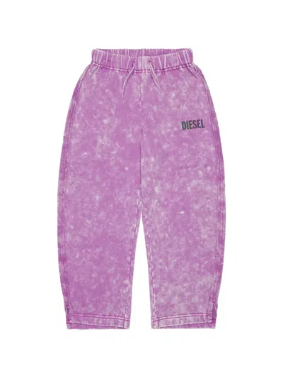 Diesel Kids' 애시드 워싱 트랙팬츠 In Purple