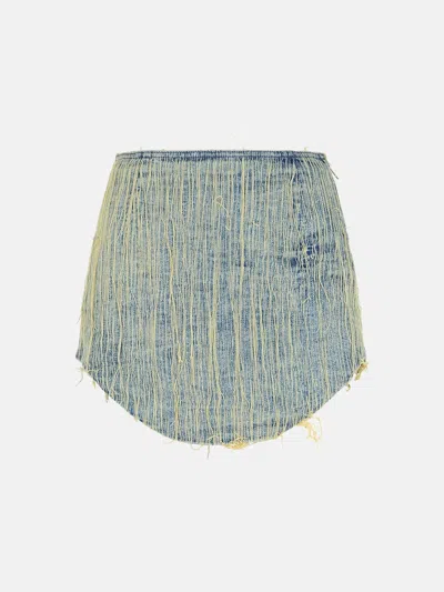 Diesel 'ada' Blue Cotton Miniskirt