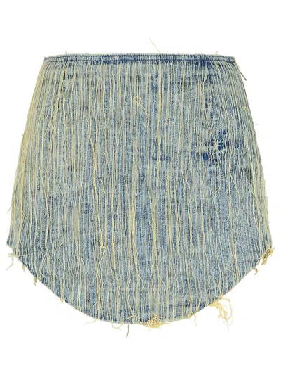 Diesel 'ada' Blue Cotton Miniskirt