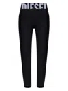 Diesel Adeline Logo-waistband Leggings In Black
