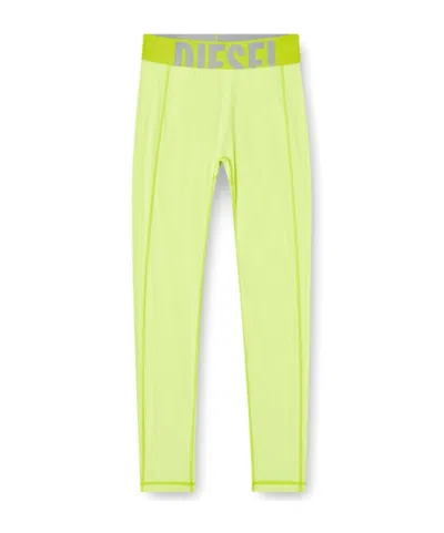 Diesel Adeline Logo-waistband Leggings In Green