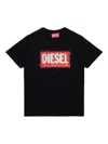 Diesel Kids' Adjust-q10 T-shirt In Black