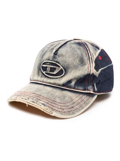 Diesel Adjustable Clip Closure Cap With Embossed Logo In Blue