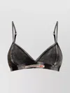 Diesel Adjustable Denim Bra With Contrast Stitching