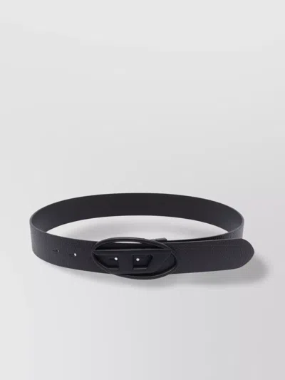 Diesel Adjustable Logo Textured Belts In Black