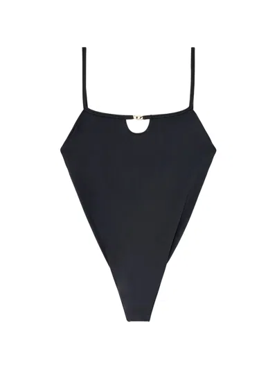 Diesel Adjustable Mini Bodysuit With Cut-out Detail - Size S In Black