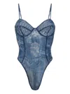Diesel Adjustable Straps Underwire Mini Bra In Blue