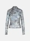 Diesel 'akara' Grey Polyamide Blend Top In Grey
