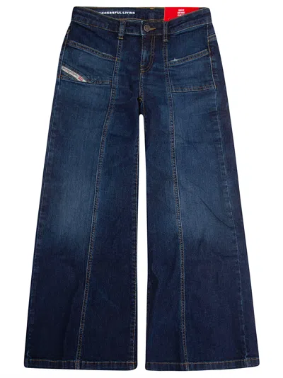 Diesel Akii Jeans Palazzo In Denim