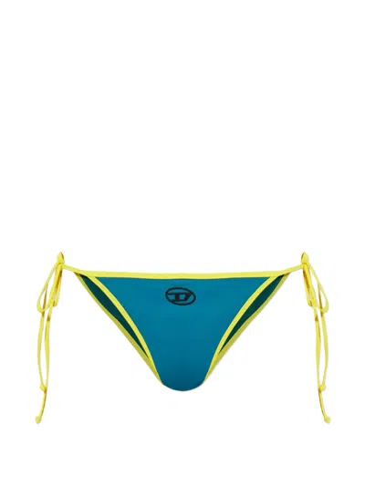 Diesel Lace-up Bikini Bottoms In Blue
