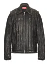 Diesel Albert Distressed Leather Moto Jacket In Black
