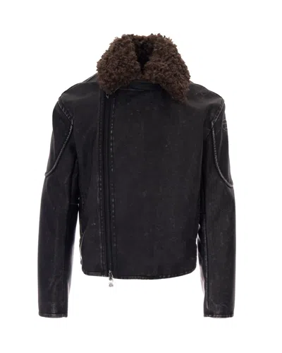 Diesel Alex Biker Jacket In Blue
