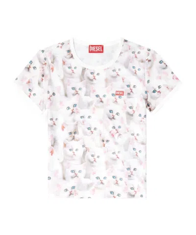 DIESEL ALL-OVER CAT-PRINT SHORT-SLEEVED T-SHIRT