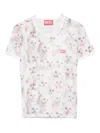 Diesel Cat-print T-shirt With Short Sleeves Throughout In Pink