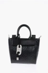 DIESEL ALL OVER LOGO LEATHER DETAILS KERRIE MINI TOTE WITH CARABINE