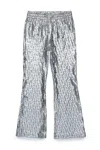 Diesel All-over Monogram Mylar Bootcut Trousers In Grey