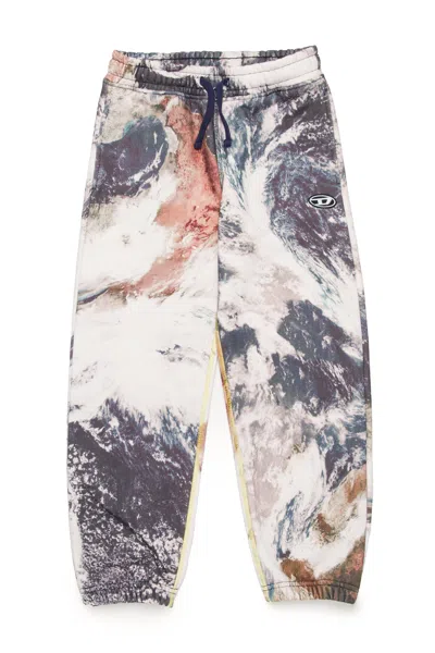 Diesel Kids' Planet Camou Track Pantts In Multicolor