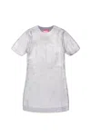 Diesel All-over Silver Mylar Ribbed Dress In Grey