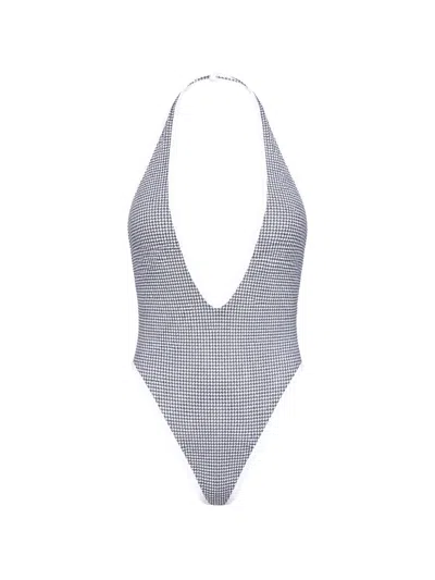 Diesel Allie-d-core Houndstooth Swimsuit In Blue