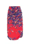 Diesel Allover Floral Printed Midi Skirt In Purple