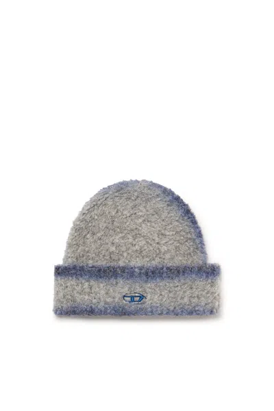 Diesel Alpaca-blend Beanie With Sprayed Effect In Grey