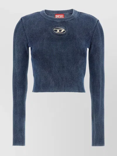 DIESEL 'ANCHOR' CREW NECK CROPPED SWEATER