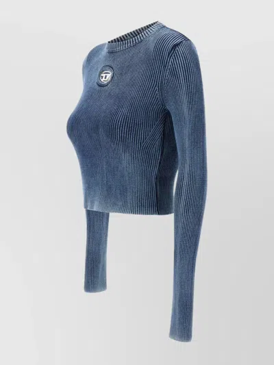 Diesel "anchor-d" Crew Neck Sweater In Denim