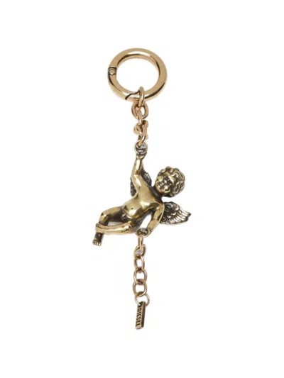 Diesel Angel Charm Keyring In Gold