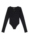 Diesel Angelina-utlt Logo-detail Bodysuit In Black