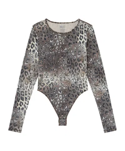 Diesel Leopard Print Nylon Bodysuit In Animal Print