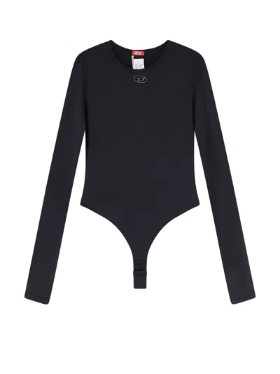 Diesel Angelina-utlt Nylon Bodysuit In Black
