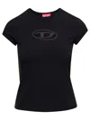 Diesel T-angie Cotton Crew-neck T-shirt In Black