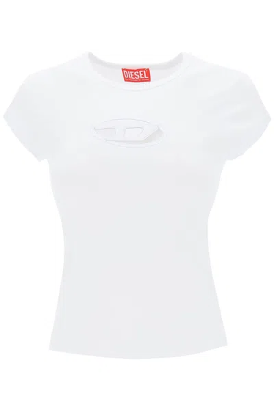 Diesel Angie T-shirt With Peekaboo Logo In White