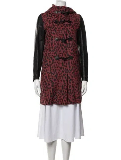 Pre-owned Diesel Animal Print Coat In Red