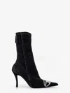 Diesel Denim Ankle Boots With Frontal Oval-d Logo In Black
