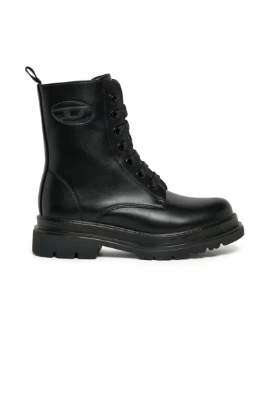 Diesel Ankle Boots With Logo In Blue