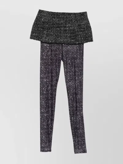 Diesel Ankle Length Straight Leg Trousers With Skirt In Black