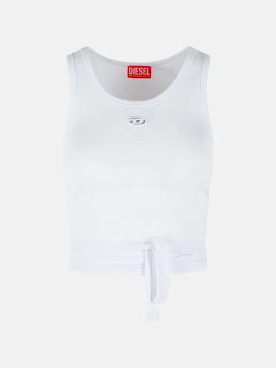 Diesel 'anky' White Cotton Tank Top