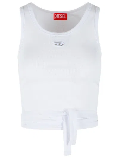 Diesel 'anky' White Cotton Tank Top
