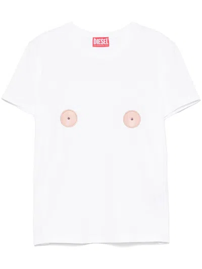 Diesel Appliqué-detailed T-shirt In 白色