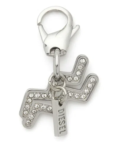 Diesel Aquarius Crystal Charm Keyring In Metallic