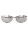 Diesel Argento Lucido Metal Sunglasses In Gray
