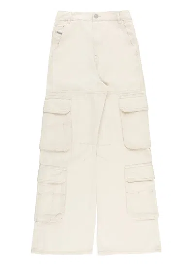 Diesel Kids' Argjx Cotton Pants In Neutral
